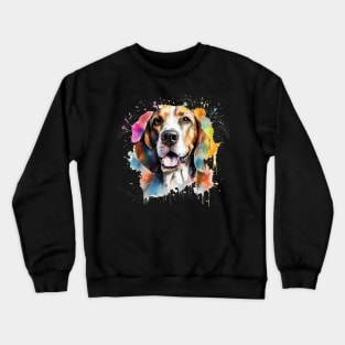 Treeing Walker Coonhound Bright Watercolor Painting Crewneck Sweatshirt